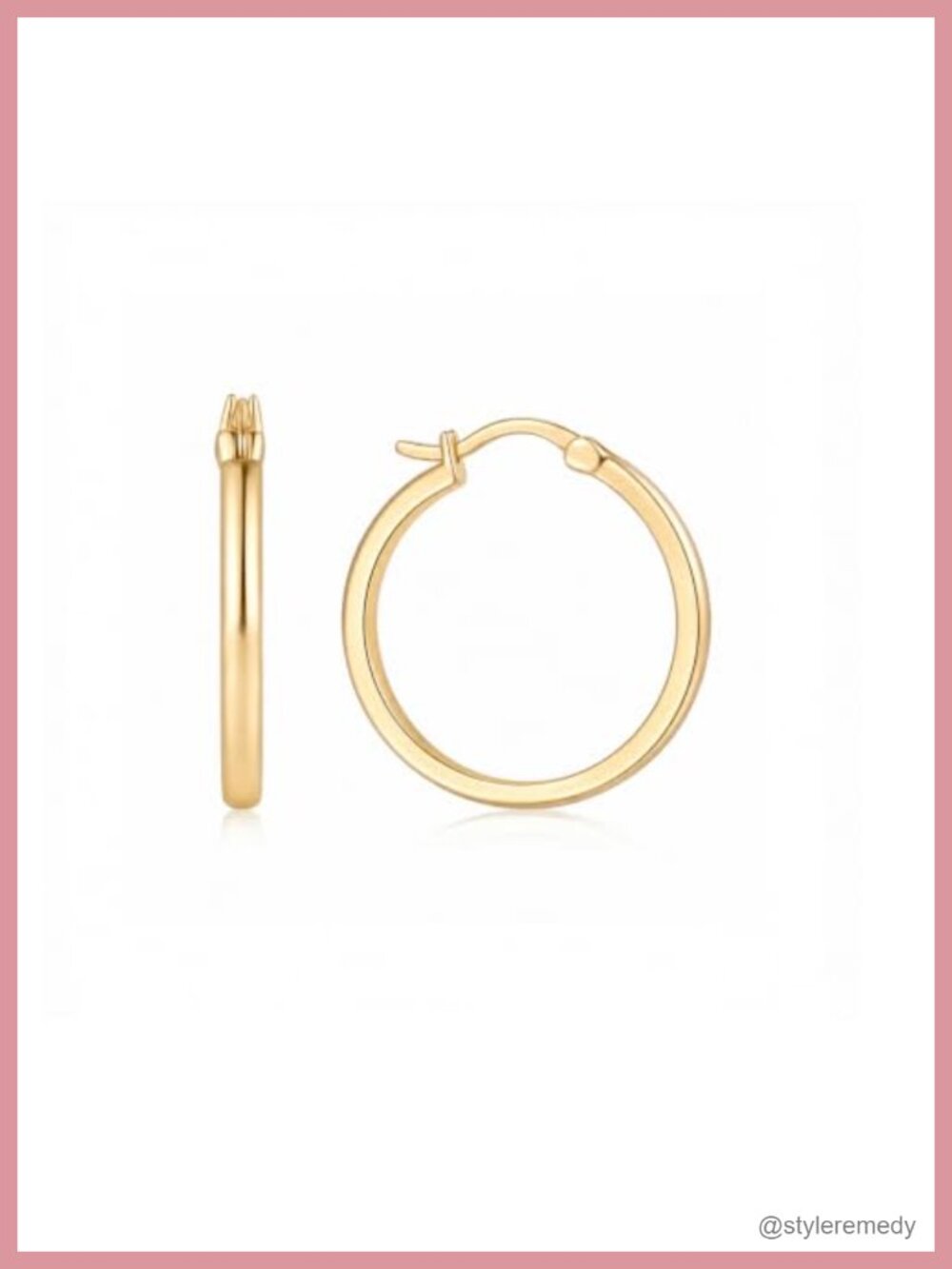 14k Gold Plated Hoop Earrings Minimalist Lightweight Women Jewelry Gift
